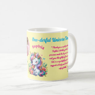 Magischer Floral Einhorn Kindergeburtstag Barcode  Kaffeetasse