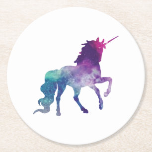Magischer funkelnd tänzelnder Unicorn Runder Pappuntersetzer