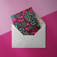 Magischer Garten - Magenta und Grün Danke Karte