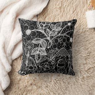 Magischer Garten Whimsical Tintenmuster Kissen