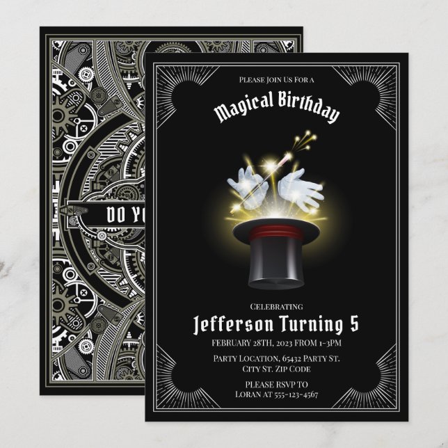 Magischer Geburtstag Einladung (Vorne/Hinten)