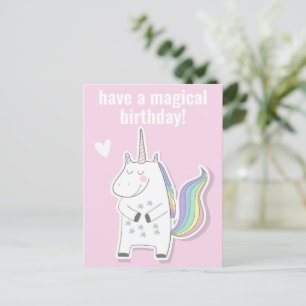 Magischer Geburtstag - Süße Kinder Einhorn Postkarte