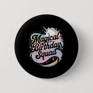 Magischer Geburtstagskolade Unicorn Party Spaß Button