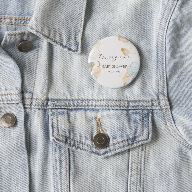 Magischer Glitzer Abstrakt Baby Shooting Monogram Button (Beispiel)