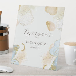 Magischer Glitzer Abstrakt Baby Shooting Monogram Sockelschild