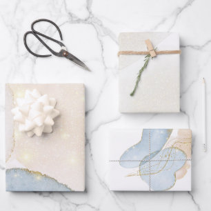 Magischer Glitzer Abstrakt Babydusche Geschenkpapier Set