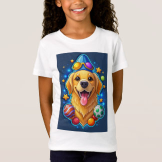 Magischer Golden Retriever Welpe mit Sternen T-Shirt