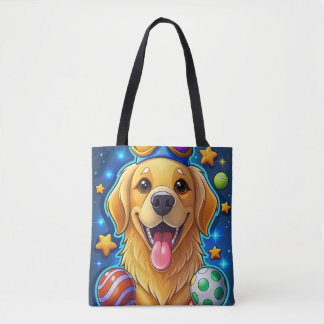 Magischer Golden Retriever Welpe mit Sternen Tasche
