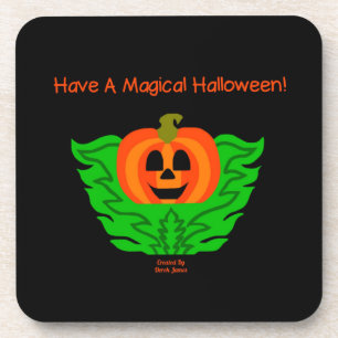 Magischer Halloween Pumpkin Hard Plastic Untersetz Getränkeuntersetzer