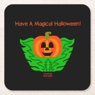 Magischer Halloween Pumpkin Paper Untersetzer