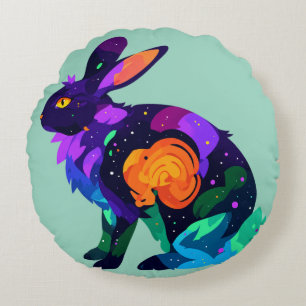 Magischer Hase Rundes Kissen