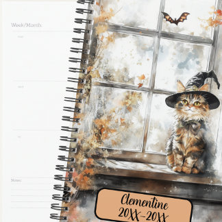 Magischer Hexenkatze Terminkalender ohne Datum Planer