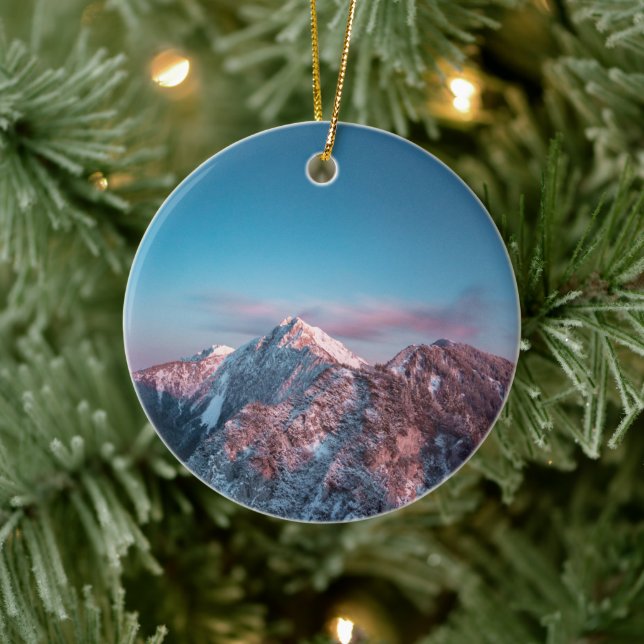 Magischer Himmel über dem Berg Storžič, Slowenien Keramik Ornament (Baum)