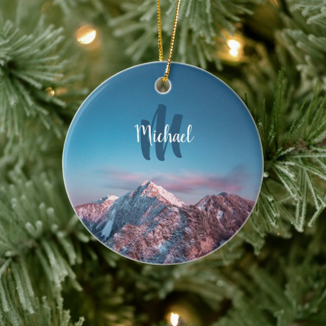 Magischer Himmelsmonogramm Berg Storžič Slowenien Keramik Ornament (Baum)