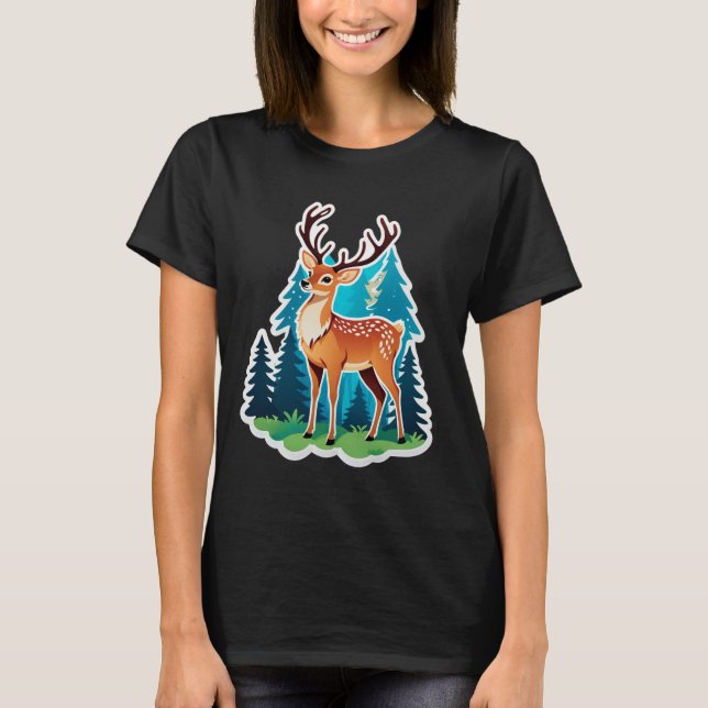 Magischer Hirschwald T-Shirt (Vorderseite)
