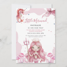 magischer kleiner Meerjungfrau-Baby-Shower-Einladu