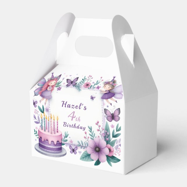 Magischer Lila Frischgarten - Geburtstag Geschenkschachtel (Vorderseite)