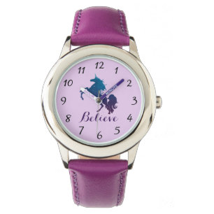 Magischer lila und blauer aufrichtenUnicorn   Armbanduhr