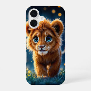 Magischer Löwe, der in einer Fantasienacht spazier iPhone 16 Hülle
