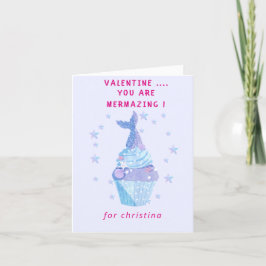 Magischer Meerjungkuchen Valentinstag Feiertagskarte