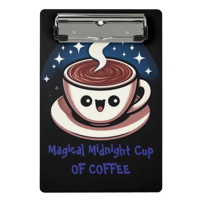 Magischer Mitternachtskaffee  Mini Klemmbrett (Vorderseite)