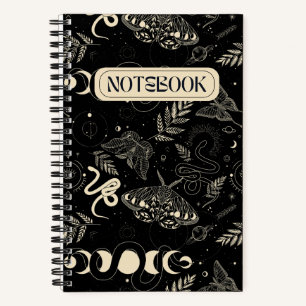 Magischer Mondmond und Schlangen Notizbuch