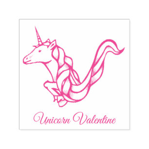 Magischer niedlicher GewohnheitUnicornValentine Permastempel