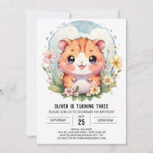 Magischer Niedlicher Hamster Geburtstag Einladung