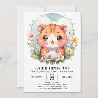 Magischer Niedlicher Hamster Geburtstag Einladung