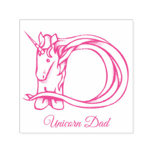 Magischer niedlicher Monogrammd Unicorn-Vater oder Permastempel