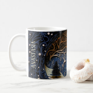 Magischer Nostalgischer Winterwald Kaffeetasse