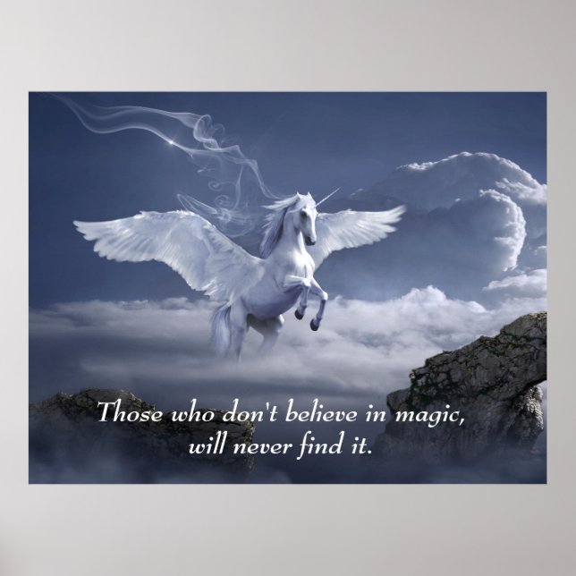 Magischer Pegasus Inspiration Motivierend Zitat Poster (Vorne)