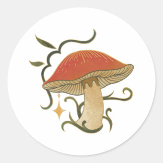 Magischer Pilz-Aufkleber Runder Aufkleber