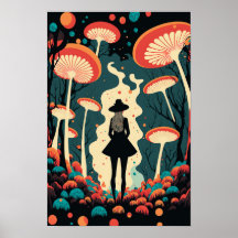 Magischer Pilzwald Poster | Trippy Art 1