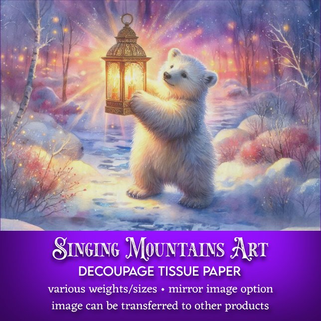 Magischer Polar Bär & Lattern in der Holzlanddekou Seidenpapier (Von Creator hochgeladen)