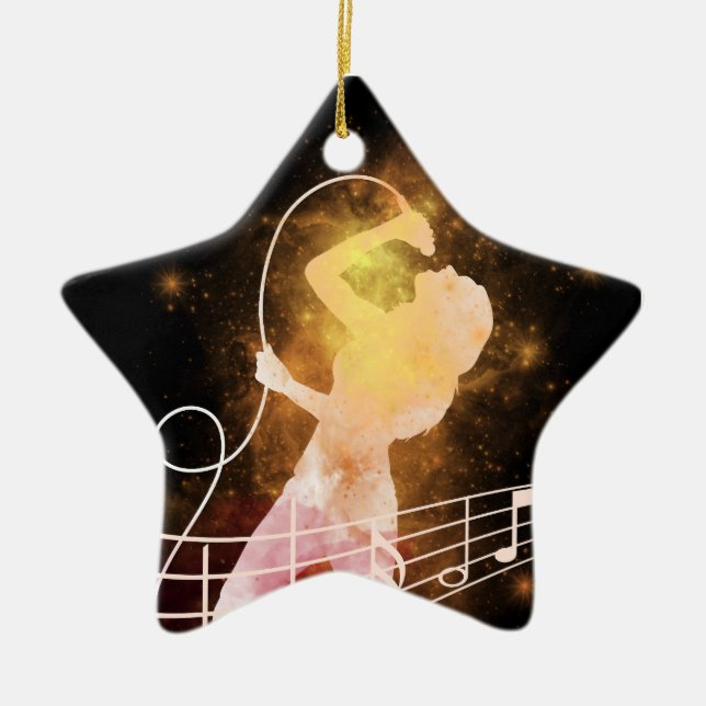 Magischer Power von Musik und Sänger Keramik Ornament (Vorne)