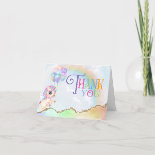 Magischer Regenbogen Einhorn Geburtstag Dankeskarte