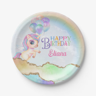 Magischer Regenbogen Einhorn Geburtstag Pappteller