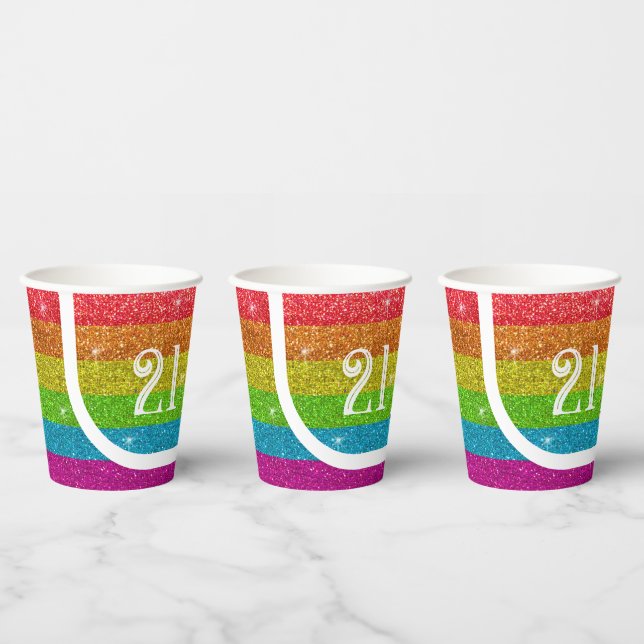 Magischer Regenbogen Einhorn Glitzer Whimsical Geb Pappbecher (Multi)