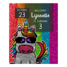 Magischer Regenbogen Einhorn Glitzer Whimsical Geb