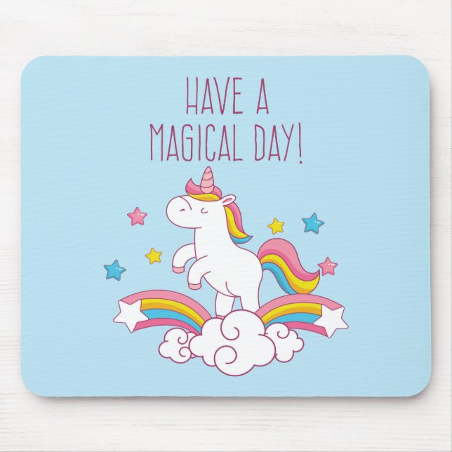 Magischer Regenbogen Einhorn Mousepad (Vorne)