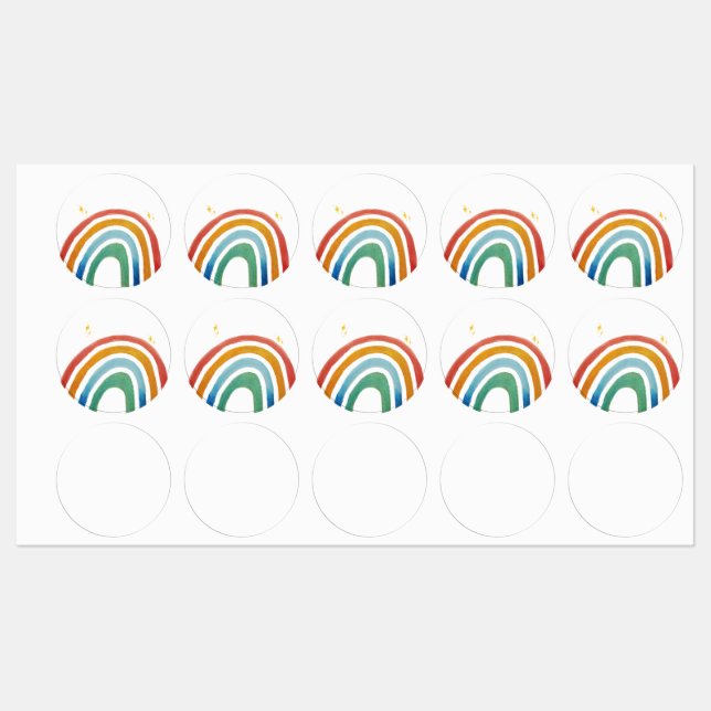 Magischer Regenbogen Etiketten (Blatt)