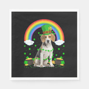 Magischer Regenbogen Leprechaun Beagle Dog St. Pat Serviette