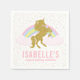 Magischer Regenbogen und Einhorn Napkins Serviette