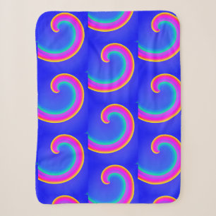 Magischer Regenbogenwellen-Rosa-Lila-Decke Sherpadecke