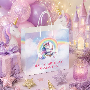 Magischer rosa Einhorn Mädchen Geburtstagsgeschenk Große Geschenktüte