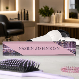 Magischer rosa Hintergrund Name Personalisiert Namensplakette