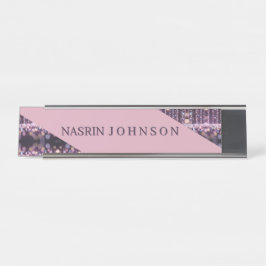 Magischer rosa Hintergrund Name Personalisiert Schreibtischnamensplakette