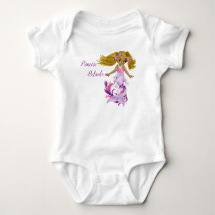 Magischer rosa wirbelnder Meerjungfrau Baby Strampler