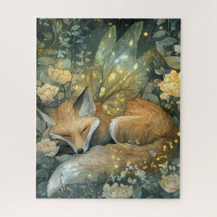 Magischer schlafender Wald Fuchs